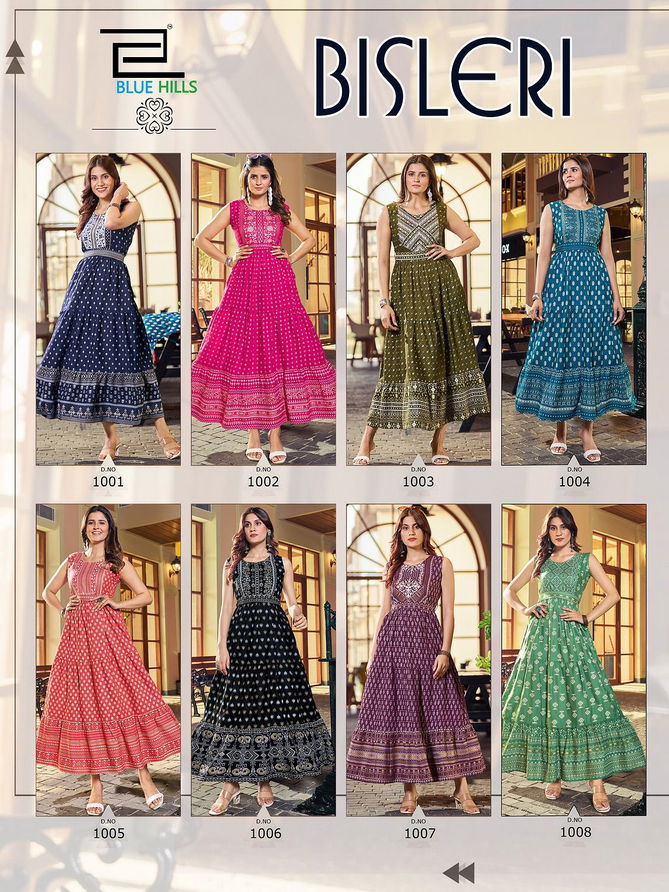 Bisleri By Blue Hills Heavy Long Printed Kurtis Catalog